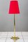 Adjustable Floor Lamp with Fabric Shade, 1950s 1