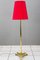 Adjustable Floor Lamp with Fabric Shade, 1950s, Image 1
