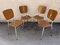 Light Yellow & Brown Formica Dining Table & Chairs Set, 1950s, Set of 5 10