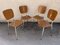 Set da pranzo e sedie in legno di formica giallo chiaro e marrone, anni '50, set di 5, Immagine 10