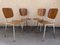 Set da pranzo e sedie in legno di formica giallo chiaro e marrone, anni '50, set di 5, Immagine 9