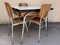 Light Yellow & Brown Formica Dining Table & Chairs Set, 1950s, Set of 5 2