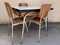 Set da pranzo e sedie in legno di formica giallo chiaro e marrone, anni '50, set di 5, Immagine 2