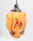 Lámpara colgante francesa Art Déco de latón niquelado, años 30, Imagen 3