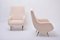 Italian Aldo Morbelli Style Beige Faux Teddy Fur Lounge Chairs, 1950s, Set of 2, Image 4