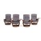 Gray Leather Armchair Set from Himolla, Set of 4 1
