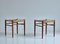 Danish Modern Teak Wood / Seagrass Stools by Peter Hvidt & Orla Molgaard, 1950s, Set of 2 8