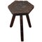 Vintage Italian Carved Wood Tripod Primitive Farm Milking Stool, Image 1