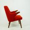 Scandinavian Mini Bear Teak Lounge Chair with New Red Fabric by Svend Skipper, Image 10