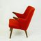Scandinavian Mini Bear Teak Lounge Chair with New Red Fabric by Svend Skipper 5