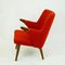 Scandinavian Mini Bear Teak Lounge Chair with New Red Fabric by Svend Skipper, Image 5