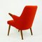 Scandinavian Mini Bear Teak Lounge Chair with New Red Fabric by Svend Skipper 6