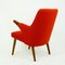 Scandinavian Mini Bear Teak Lounge Chair with New Red Fabric by Svend Skipper, Image 6