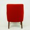 Scandinavian Mini Bear Teak Lounge Chair with New Red Fabric by Svend Skipper 8