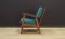 Mid-Century Danish Green Velour and Teak Armchair, 1970s 9