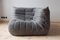 Chaise d'Angle Togo en Microfibre Grise, Canapé 2 et 3 Places par Michel Ducaroy pour Ligne Roset, Set de 3 4