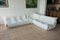 White Leather Living Room Set by Michel Ducaroy for Ligne Roset, 1970s, Set of 3 1