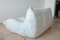 White Leather Living Room Set by Michel Ducaroy for Ligne Roset, 1970s, Set of 3 17