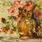 Pittura floreale antica rosa, olio su tavola, inizio XX secolo, Immagine 3
