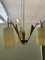 Glass, Teak & Brass Ceiling Lamp, 1960s 9