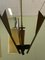 Glass, Teak & Brass Ceiling Lamp, 1960s, Image 10