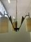 Glass, Teak & Brass Ceiling Lamp, 1960s 6
