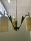 Glass, Teak & Brass Ceiling Lamp, 1960s, Image 6