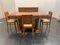 Aparador, mesa y sillas de nogal y madera de brezo, años 40. Juego de 7, Imagen 1