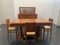 Walnuss & Dornbusch Sideboard, Spiegel, Tisch & Stühle Set, 1940er, 7er Set 16