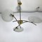 Italian Brass & Curved Glass Chandelier, 1950s 7