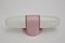 Aplique vintage de cerámica rosa y vidrio blanco de Wilhelm Wagenfeld para Linder Keramik, años 50, Imagen 1