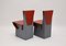 Chaises d'Appoint Vintage en Carton Rouge et Bleu, 1990s, Set de 2 6