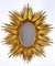 Espejo grande en forma de sol de madera dorada, años 20, Imagen 1