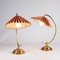 Brass Table Lamps with Fabric Shades, 1960s, Set of 2 8
