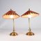 Brass Table Lamps with Fabric Shades, 1960s, Set of 2 10