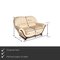 2-Sitzer Sofa aus Cremefarbenem Leder & Holz von Nieri 2