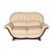 Cream Leather & Wood 2-Seat Sofa from Nieri 7