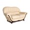 Cream Leather & Wood 2-Seat Sofa from Nieri 6