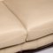 2-Sitzer Sofa aus Cremefarbenem Leder & Holz von Nieri 3