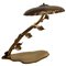 Mid-Century Brass Table Lamp with Leafs, 1970s, Image 1