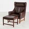 965H Leather Reading Armchair with Ottoman by Fredrik Kayser, Set of 2 1