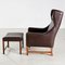 965H Leather Reading Armchair with Ottoman by Fredrik Kayser, Set of 2 3
