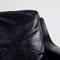 Angular Black Leather Sofa, Image 6