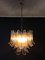 Lámpara de araña italiana de latón y cristal de Murano con 36 pétalos en ámbar, 1988, Imagen 13