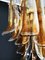 Lámpara de araña italiana de latón y cristal de Murano con 36 pétalos en ámbar, 1988, Imagen 8