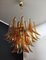 Italian Lattimo Murano Glass Chandelier with 36 Amber-Colored Petals,1988, Image 7