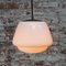 Mid-Century Industrial White Opaline Glass Pendant Lamp with Brass Top 6