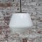 Mid-Century Industrial White Opaline Glass Pendant Lamp with Brass Top 5
