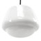 Mid-Century Industrial White Opaline Glass Pendant Lamp with Brass Top 2