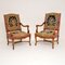 Antique Carolean Style Needlepoint Armchairs, Set of 2 1